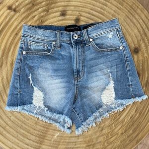 Kendall + Kylie High-rise Destructed Jean Shorts